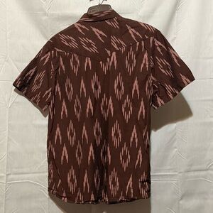 Cody James Casual Pearl Snap Brown and Pink Patterned Men's Shirt
